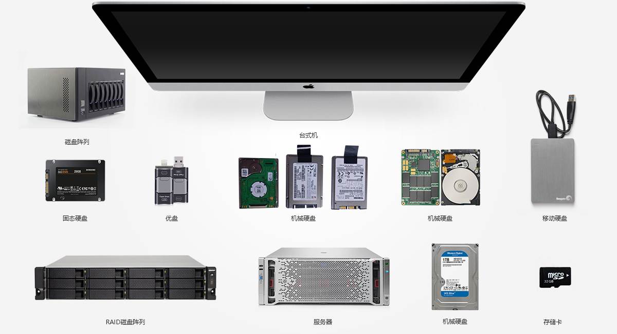 碰到以下設(shè)備數(shù)據(jù)丟失，華軍科技可以幫您找回?cái)?shù)據(jù)
